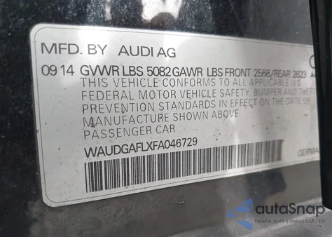2015 Audi S4 3.0T Premium Plus from USA, damaged, VIN WAUDGAFLXFA046729
